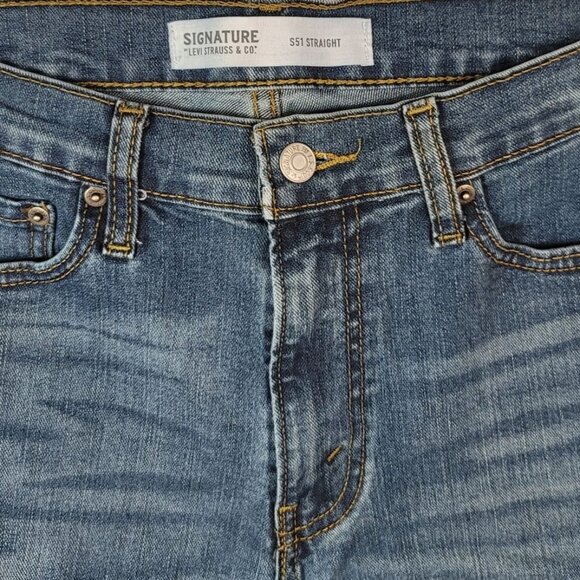 Levi's Signature Mens S51 Straight Jeans Blue Size 32x32 Button Zipper Pockets - Picture 6 of 7